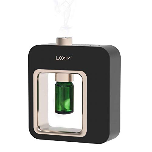 LOXIM Pride Aromatherapy Diffusers - Professional Grade Nebulizing Diffuser for Essential Oils, Full Spectrum Oil Adaptability, Waterless, No Heat, Super Quiet, Portable, Battery Operated - Black