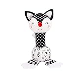 D-KINGCHY Baby Toys 0-12 Months, Black and White Newborn Toys, Soft Plush Rattle Stuffed Animal Toy with Teether and Sound, Developmental Hand Grip Toys (Fox)