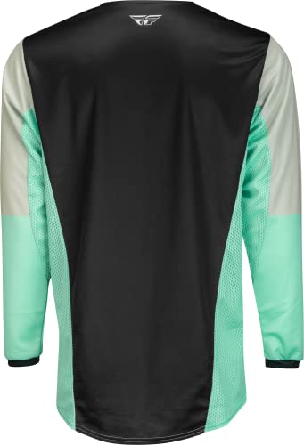 Fly Racing 2023 Adult Kinetic Jet Jersey (Black/Mint/Grey, X-Large)