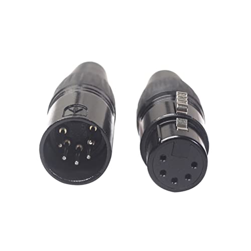 NUOBESTY 1Pair Pin XLR Male to Female Audio Adapter Connector DIY Microphone Cable Plug Plated for Optimal Performance for Custom Audio Projects Black