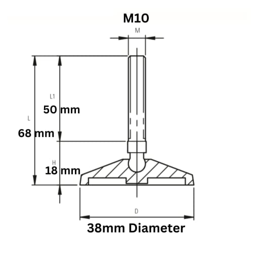 RUBBERGIANT Adjustable Feet M10 x 50mm - Image 2