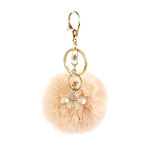 Pupdoge Ball Pom Keychain Crystal Ballet Dancer Keyring Bag Charm Pendent, Pendant Charm,...