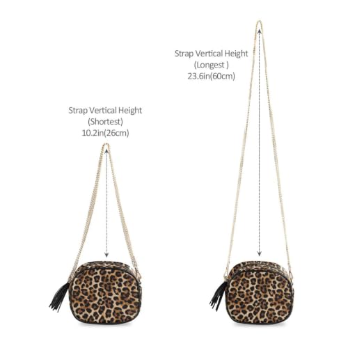 Image of ALAZA Women's Leopard Print Animal Skin PU Leather Crossbody Bag Shoulder Purse with Tassel