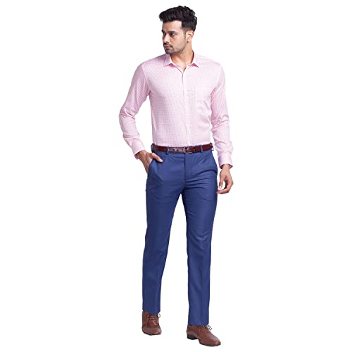 Image of Park Avenue Men's Pure Cotton Print Pattern Slim Fit Semi Cutaway Collar Full Sleeve Formal Shirt