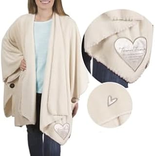 Pavilion Gift Company Forever Friend-One Size Fits Most Cream Blanket Shawl, 50x30