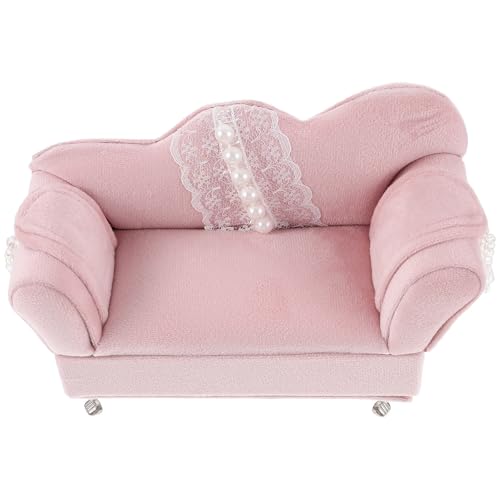 Genérico Joyero de Sofá en Forma de Mueble, Organizador Portátil para Anillos y Pendientes, Estuche de Almacenamiento para Joyas Pequeño Decoración Única para Escritorio, Color y