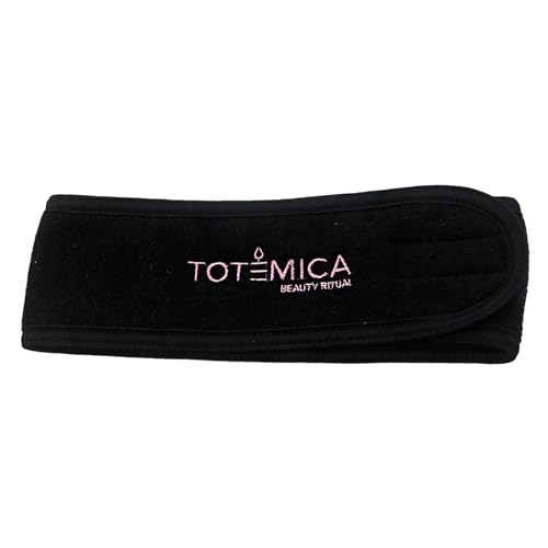 TOTEMICA TowelWrap Adjustable Facial Headbands Perfect for Skincare Routines (Black, Medium) image 2