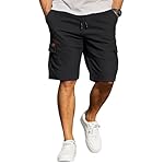 COOFANDY Men's Casual Cargo Shorts 10" Drawstring Elastic Waist Shorts Summer Cotton Chino Work Shorts with 6 Pockets
