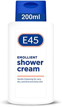 E45 Shower Cream 200 ml  Gentle and Effective Cleansing for Very Dry, Sensitive and Itchy Skin - E45 Cream Body Wash to Actively Moisturise for Soft Skin  Maintain Skin pH - Dermatologically Tested