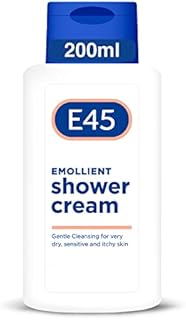 E45 Shower Cream 200 ml  Gentle and Effective Cleansing for Very Dry, Sensitive and Itchy Skin - E45 Cream Body Wash to Actively Moisturise for Soft Skin  Maintain Skin pH - Dermatologically Tested