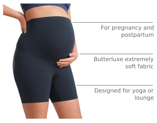Image of CRZ YOGA Maternity Biker Shorts 6 inch | Butterluxe, Extremely Soft, Gentle Compression, Yoga, Super High Rise, U-shaped Belly, Pregnancy and Postpartum