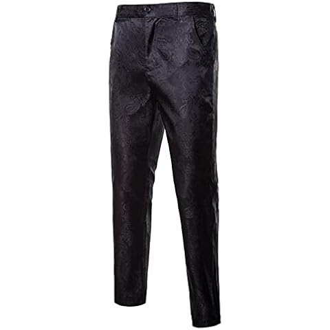 Idopy Men's Vintage Steampunk Floral Trousers Cover