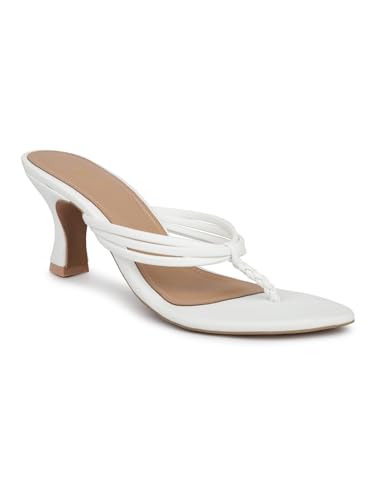 Women White Striped Open Toe Kitten Heels (B0CKM3GJQT) Amazon Price History, Amazon Price Tracker