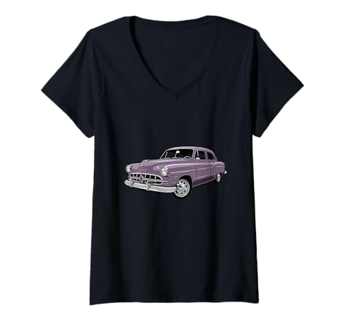 Mujer Crosley Catálogo Estilo vintage para entusiastas de los coches clásicos Camiseta Cuello V