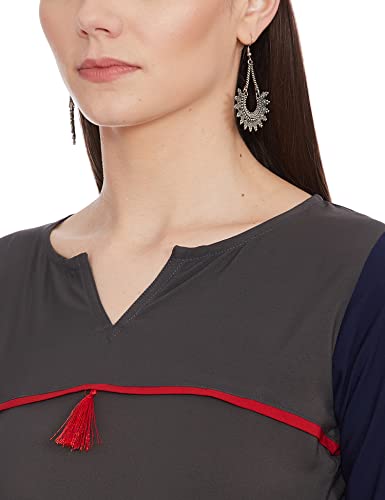 Image of Women's Crepe a-line Kurta (ALC4024 Grey x-Small)