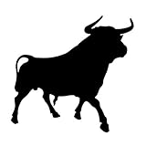 Bull Silhouette 6' Vinyl Sticker Car Decal (6' White)