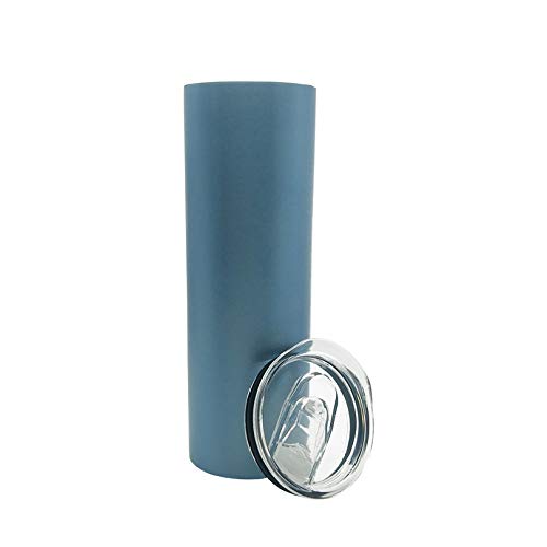 JOYSIP 20oz Stainless Steel Insulated Coffee Skinny Tumbler Cup with Lid for Hot or Cold Drinks, Slim Double Walled Thermal mug for Travel, Office or Home, 600ml (BLUE)