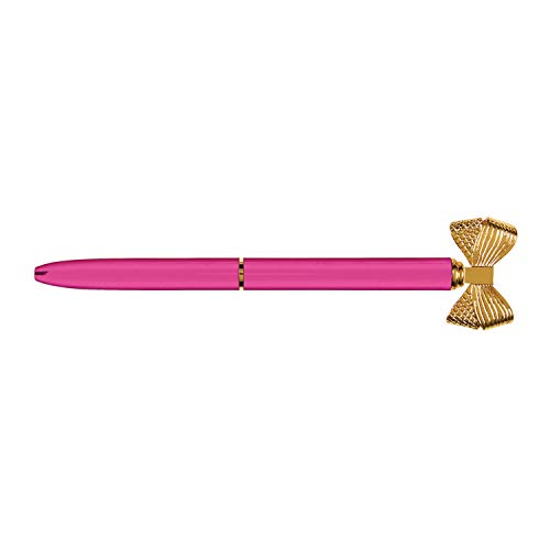 Creative Brands SB Design Studio-Michel & Co. Refillable Ball Point Bow Pen, Hot Pink