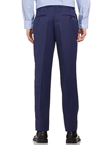 Image of Park Avenue Men's Polyviscose Blend Twill Pattern Smart Fit Flat Front Formal Trouser