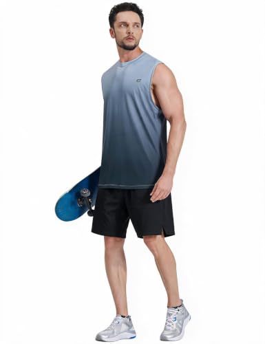 Image of EZRUN Men's Workout Sleeveless Shirts Quick Dry Muscle Swim Shirt Gym Fitness Running Beach Tank Tops