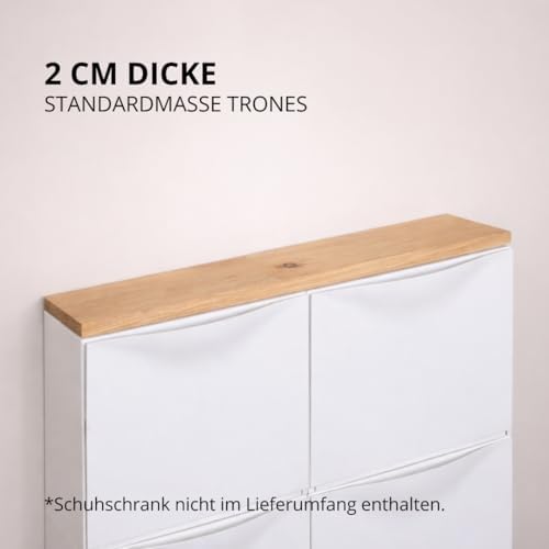 RETIMBER Works Trones Holzplatte Eiche Brett, für 3 Trones 154,1 x 15,9 x 2 cm, Abdeckplatte für Trones Schuhschrank, Brett Eiche Platte, Eichenplatte Massiv Holzplatte