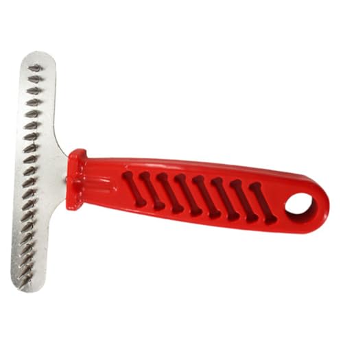 Levemolo Pettine Rastrello per Cani con Denti Lunghi in Acciaio Inossidabile e Plastica Spazzola Toelettatura Ergonomica Antiscivolo per Pelo Strumento Professionale per Cura del e