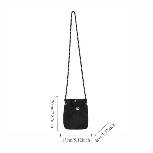 Nylon Drawstring Crossbody Bag Hanging Neck Bag, Soft Nylon Couple Shoulder Bag Sling Bag Handbag2