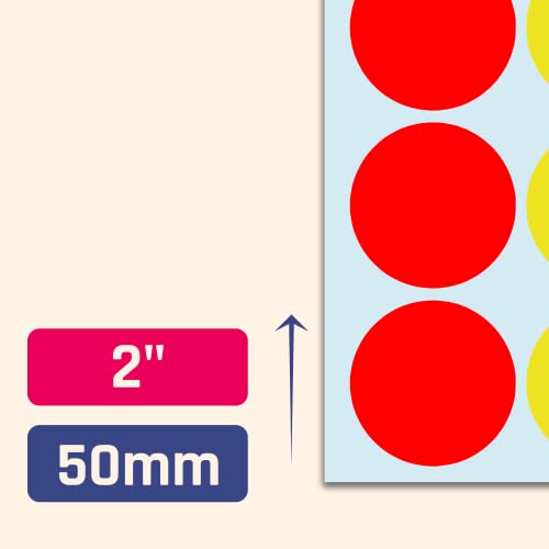 400 Stuck, 50mm Klebepunkte Bunt Punktaufkleber Groß Aufkleber Rund - 4 Farben