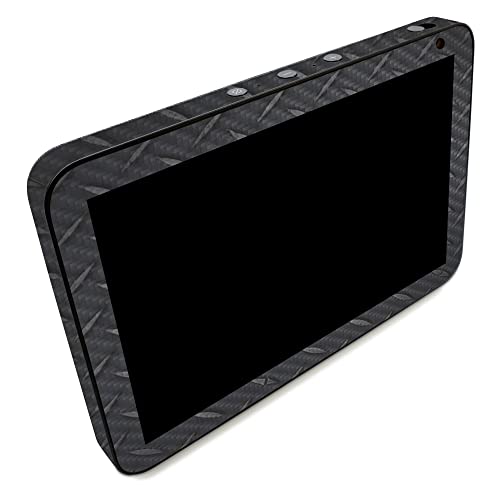 Image of MightySkins Carbon Fiber Skin Compatible with Amazon Echo Show 8 (Gen 2) - Black Diamond Plate | Protective, Durable Textured Carbon Fiber Finish | Easy to Apply