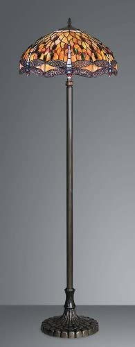 Home Supplies Tiffany Stained Glass Handmade Floor Lamps for Living Room, Bedroom, and Lounge (16-Inches, Dragonfly Floor Lamp)