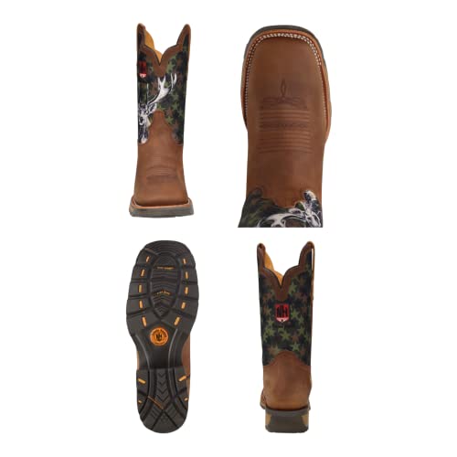 KING USA TEXAS Men's NK Hunter Shell Western Genuine Leather Square Toe Premium Boots for Hunt Rodeo Rancher Cowboy Work3