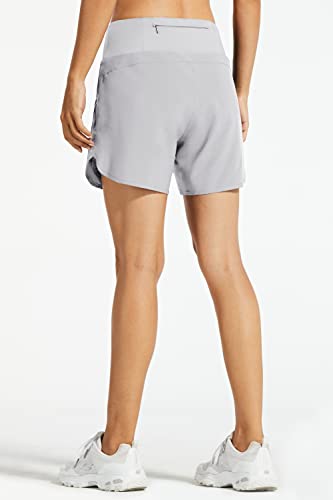 Image of Libin Women's 5 Inches Athletic Running Shorts with Liner Quick Dry Workout Gym Shorts for Lounge Sports with Zipper Pockets
