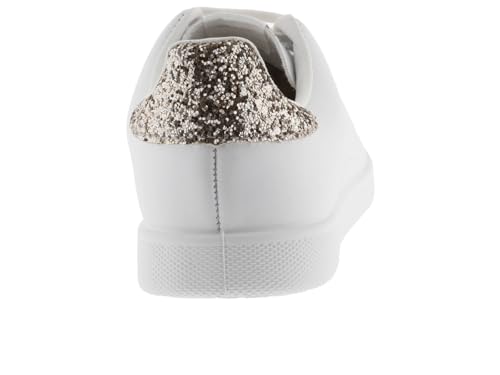 victoria Girls Casual Leather Shoes, White Pink,10 M US3