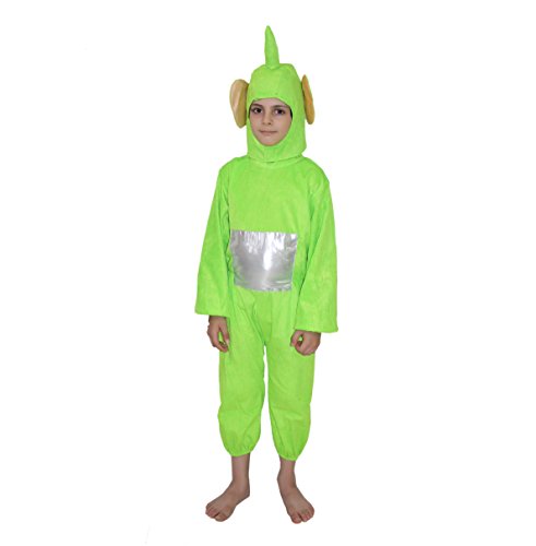 Image of Kaku Fancy Dresses Tubbies Cartoon Costume -Green-Silver, 3-4 Years, For Boys