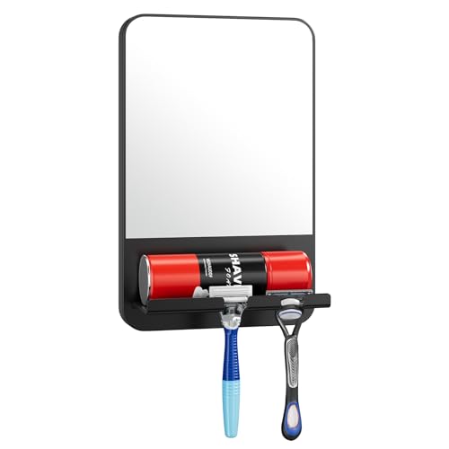 Image of TAILI Shower Mirror Fogless for Shaving | Shower Mirror Fogless, Shaving Mirrors, Suction Cup, Removable & Reusable, Razor Holder Storage, Bathroom Accessories K9