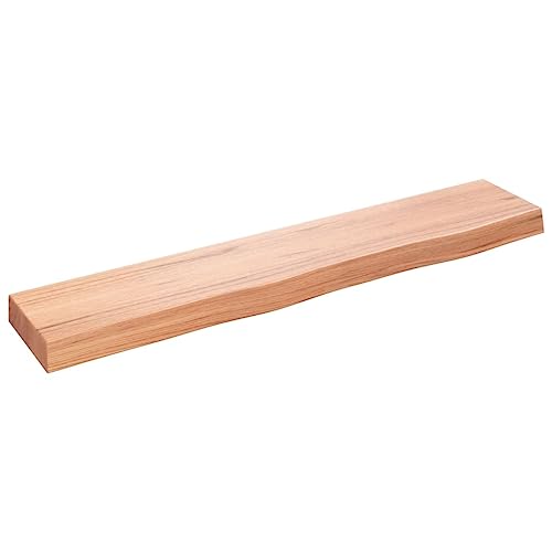 Genérico Wenjingqi EST de Pared Madera Roble tratada marrón Claro 100x20x6 cm, Marrón 363679