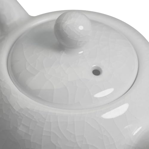 Image of Liang baobao Porcelain Teapot, 9oz Tea Pot Small Teapot Chinese Tradition Ice Crack Glaze Ceramic Tea kettle (White)