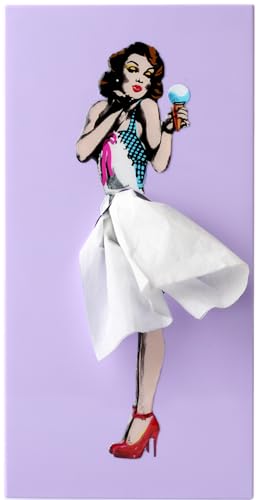 Flying Skirt Tissue Box - The Original Award-Winning Lady Skirt Design Resin Pop Art Weighted Metal Base Made in Korea Premium Gifts & Novelty Home Decor by Spextrum (Purple)