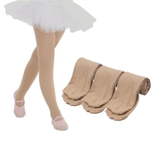 Ehdching Toddler Girls Ballet Dance Tights Little Kids Ultra Soft Footed Leggings Stockings Pantyhose
