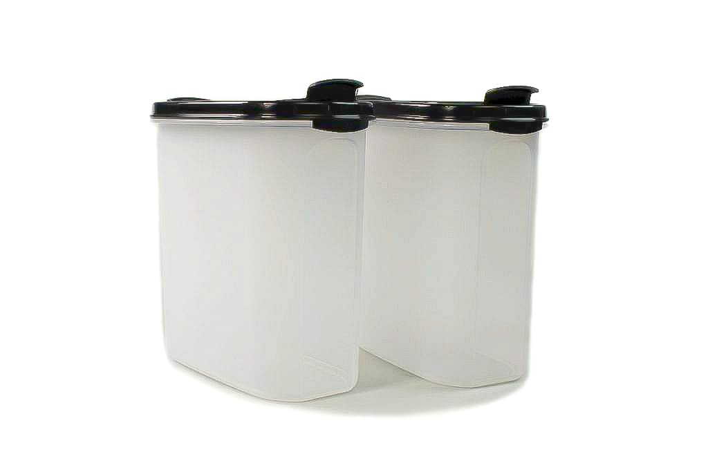 Tupperware Eidgenossen 1,7 L schwarz mit Schütte (2) Trockenvorrat Dose Modular 36913