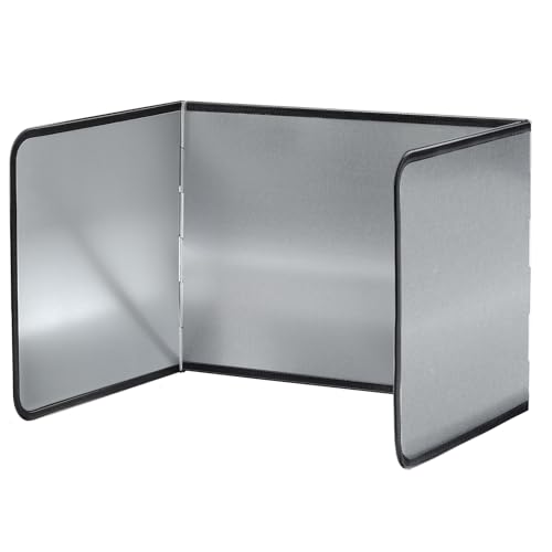 Roucerlin Protector de salpicaduras de 3 lados para sartén, protector plegable contra salpicaduras de aceite, antiadherente para estufa de cocina, barrera de pantalla para pared de gas, campamento de