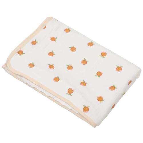 GAROZATION Cotton for Orange Pattern Receiving Blanket Soft and Skin Friendly for Crib Travel Nursery Washable and Reusable