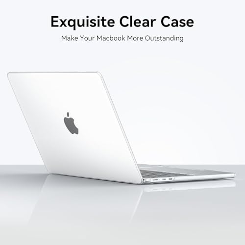 Image of EooCoo Case Compatible with MacBook Air 13 inch M5 2026-2022 M4 M3 M2 A3449 A3240 A3113 A2681, Matte Hard Shell Scratch Resistant Protective Cover for Mac Air 13.6 inch, Original Clear
