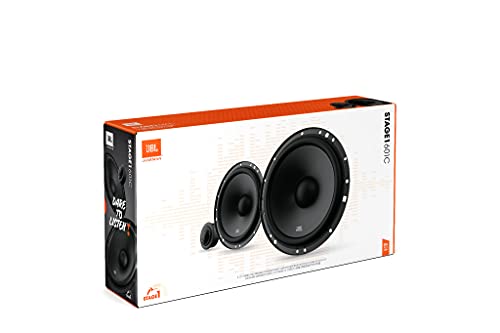 JBL Stage1 601C 2-Wege KFZ Soundsystem von Harman Kardon - 200 Watt Komponenten Auto Lautsprecher Boxen Set mit 16 - 17 cm Einbau Autolautsprecher und Hochtöner, Black