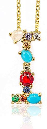 Preisvergleich Produktbild CKAWM Halskette Ich - Exquisite Frauen DIY Anfangsbuchstaben Alphabet Halskette Anhänger Mit Namen Schmuck Zubehör Geschenk Für Freundin