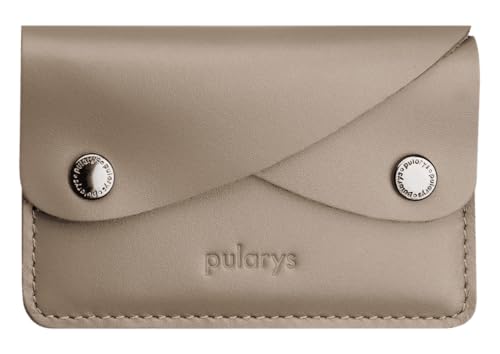 PULARYS RETRO Mini Wallet - Made of Italian Leather - Separate Pockets for Banknotes, Coins, Credit Cards - 2 Snaps Fastening - For Men & Women - Caffe Latte Colour