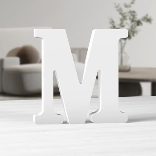 MeteoraPrime Lettres en Bois Blanc de 6 Pouces Lettres en Bois Non Finies pour Décor Murale Lettres Debout Décoratives Grandes Lettres pour Décor Murale...