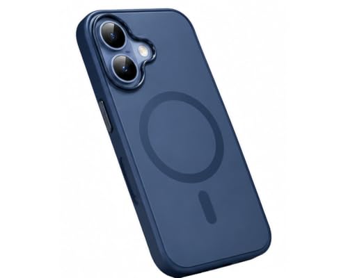 Image of Elzzi Magnetic for iPhone 17 Case (Compatible with MagSafe) (Military Grade Drop Protection) Translucent Matte Shockproof with Anti-Fingerprint Phone Cover, Blue