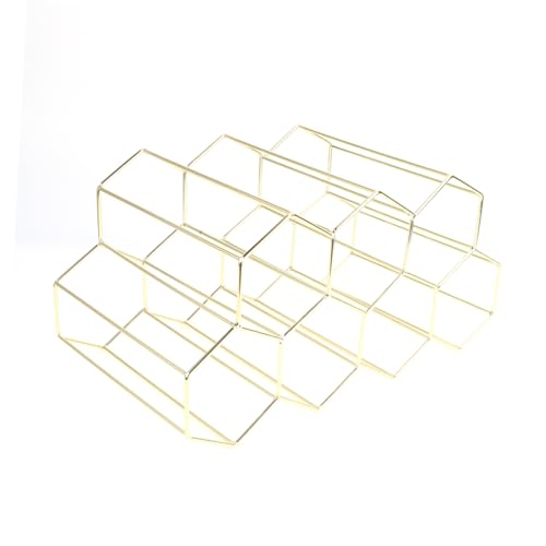 Soporte para Botellas de Vino de Hierro 7 Botellas Dorado miniatura 6