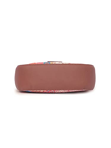Image of ZOUK Kutch Gamthi Abstract Printed Women's Jute Handcrafted Vegan Leather Multicolor U-shaped Sling Bag